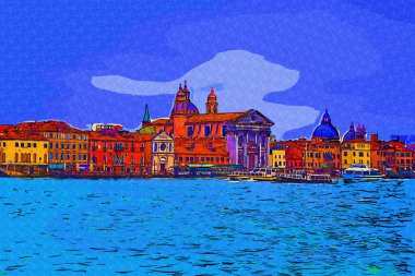 Venedik manzaralı deniz binaları İtalya
