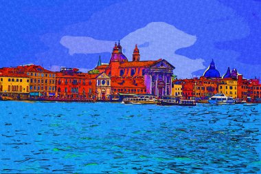 Venedik manzaralı deniz binaları İtalya