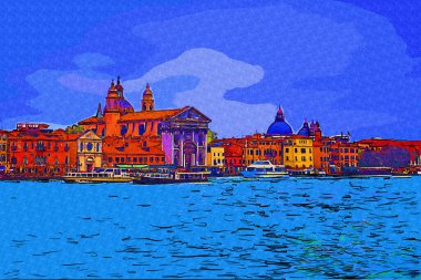 Venedik manzaralı deniz binaları İtalya