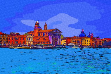 Venedik manzaralı deniz binaları İtalya