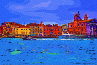 Venedik manzaralı deniz binaları İtalya