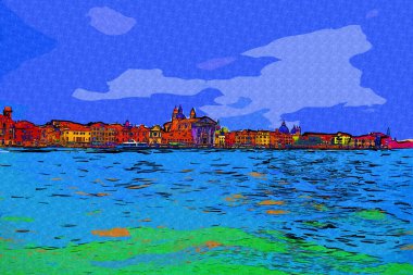 Venedik manzaralı deniz binaları İtalya