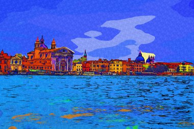 Venedik manzaralı deniz binaları İtalya