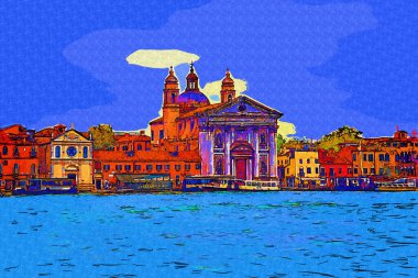 Venedik manzaralı deniz binaları İtalya