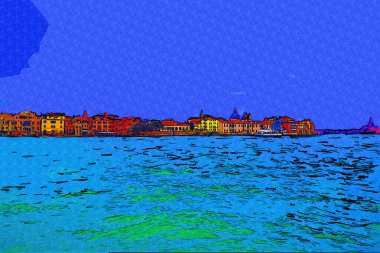 Venedik manzaralı deniz binaları İtalya