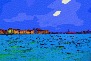 Venedik manzaralı deniz binaları İtalya