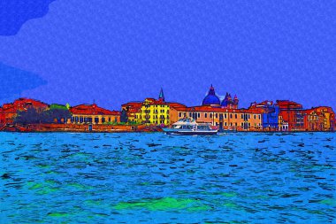 Venedik manzaralı deniz binaları İtalya