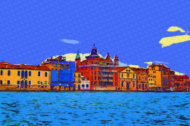 Venedik manzaralı deniz binaları İtalya