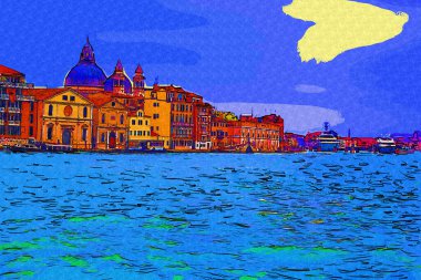 Venedik manzaralı deniz binaları İtalya