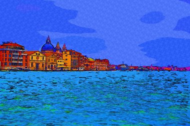 Venedik manzaralı deniz binaları İtalya