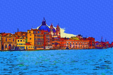 Venedik manzaralı deniz binaları İtalya