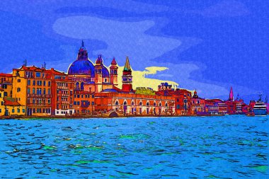 Venedik manzaralı deniz binaları İtalya