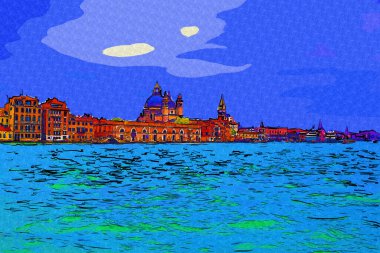 Venedik manzaralı deniz binaları İtalya