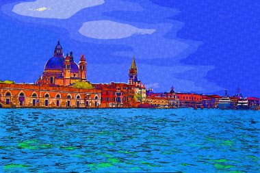 Venedik manzaralı deniz binaları İtalya