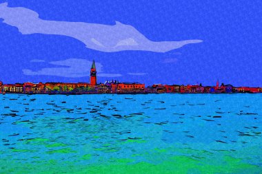 Venedik manzaralı deniz binaları İtalya