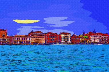 Venedik manzaralı deniz binaları İtalya