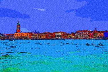 Venedik manzaralı deniz binaları İtalya