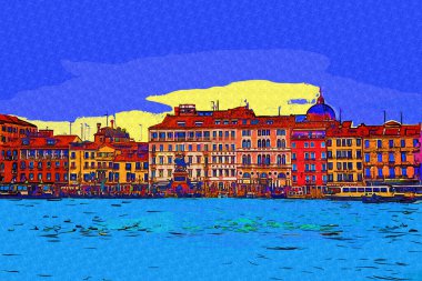 Venedik manzaralı deniz binaları İtalya