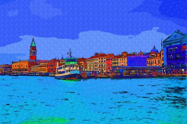 Venedik manzaralı deniz binaları İtalya