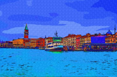 Venedik manzaralı deniz binaları İtalya