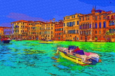 Venedik manzaralı deniz binaları İtalya