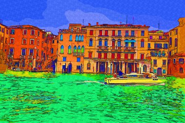 Venedik manzaralı deniz binaları İtalya