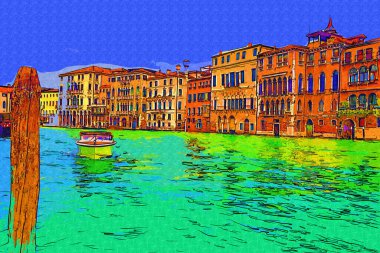 Venedik manzaralı deniz binaları İtalya
