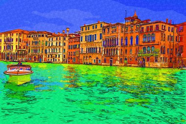 Venedik manzaralı deniz binaları İtalya