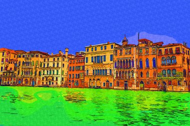 Venedik manzaralı deniz binaları İtalya