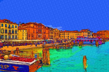 Venedik manzaralı deniz binaları İtalya