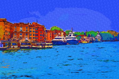 Venedik manzaralı deniz binaları İtalya