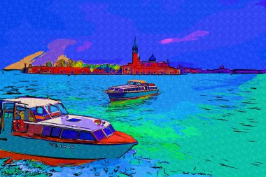 Venedik manzaralı deniz binaları İtalya