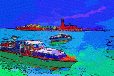 Venedik manzaralı deniz binaları İtalya