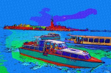 Venedik manzaralı deniz binaları İtalya