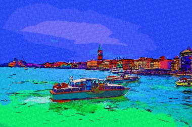 Venedik manzaralı deniz binaları İtalya