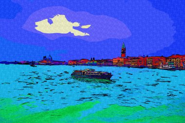 Venedik manzaralı deniz binaları İtalya