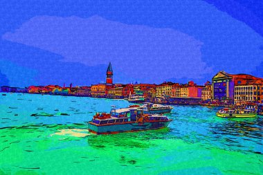 Venedik manzaralı deniz binaları İtalya