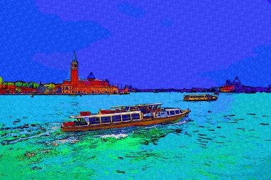 Venedik manzaralı deniz binaları İtalya