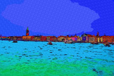Venedik manzaralı deniz binaları İtalya
