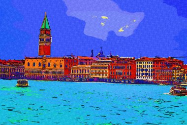 Venedik manzaralı deniz binaları İtalya