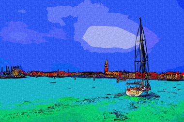 Venedik manzaralı deniz binaları İtalya