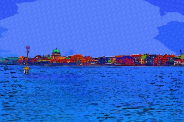 Venedik manzaralı deniz binaları İtalya