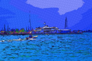 Venedik manzaralı deniz binaları İtalya