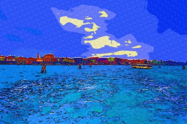 Venedik manzaralı deniz binaları İtalya