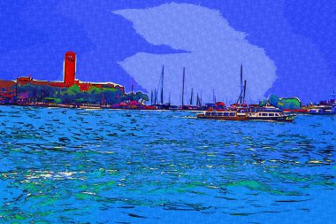 Venedik manzaralı deniz binaları İtalya