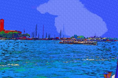 Venedik manzaralı deniz binaları İtalya