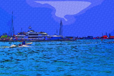 Venedik manzaralı deniz binaları İtalya