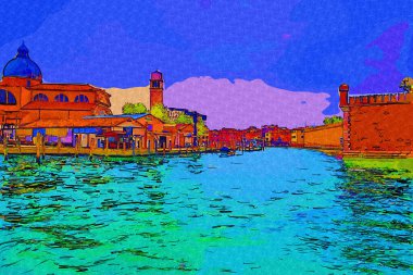 Venedik manzaralı deniz binaları İtalya