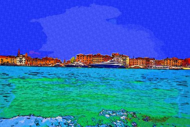 Venedik manzaralı deniz binaları İtalya