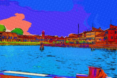 Venedik manzaralı deniz binaları İtalya